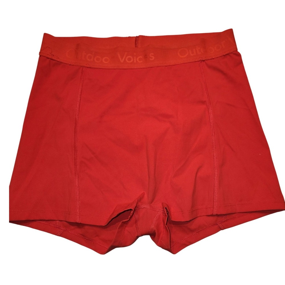 Outdoor Voices Mens Red Athletic Boxer Briefs Shorts Size M Zipper Pocket